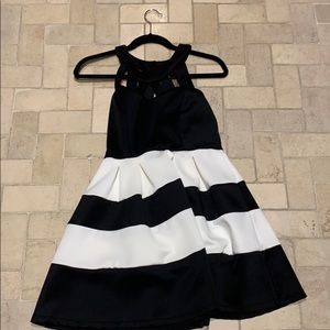 Girls’ black and white formal dress